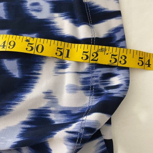 Ruby Rd. Plus Maxi Dress 1X Sleeveless Blue White Ikat Print Beaded Boho - Picture 6 of 6